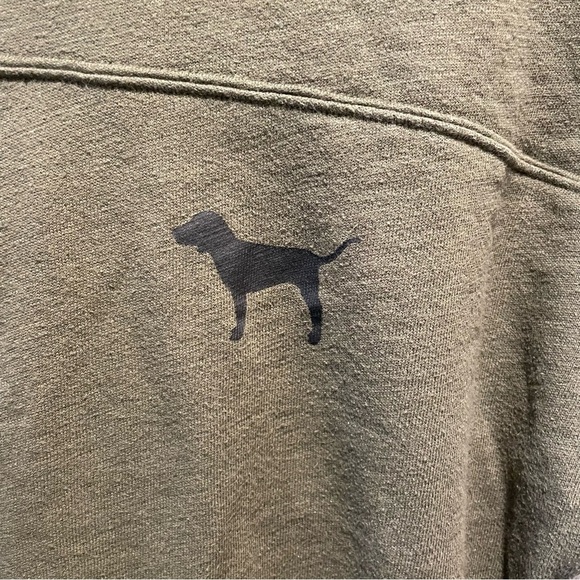PINK Victoria’s Secret Olive Green Dog Logo Sweatshirt - Picture 3 of 5